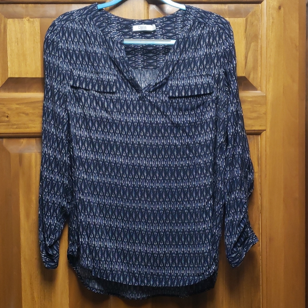 Dalia Collection Button Cuff Long Sleeve Tunic, L